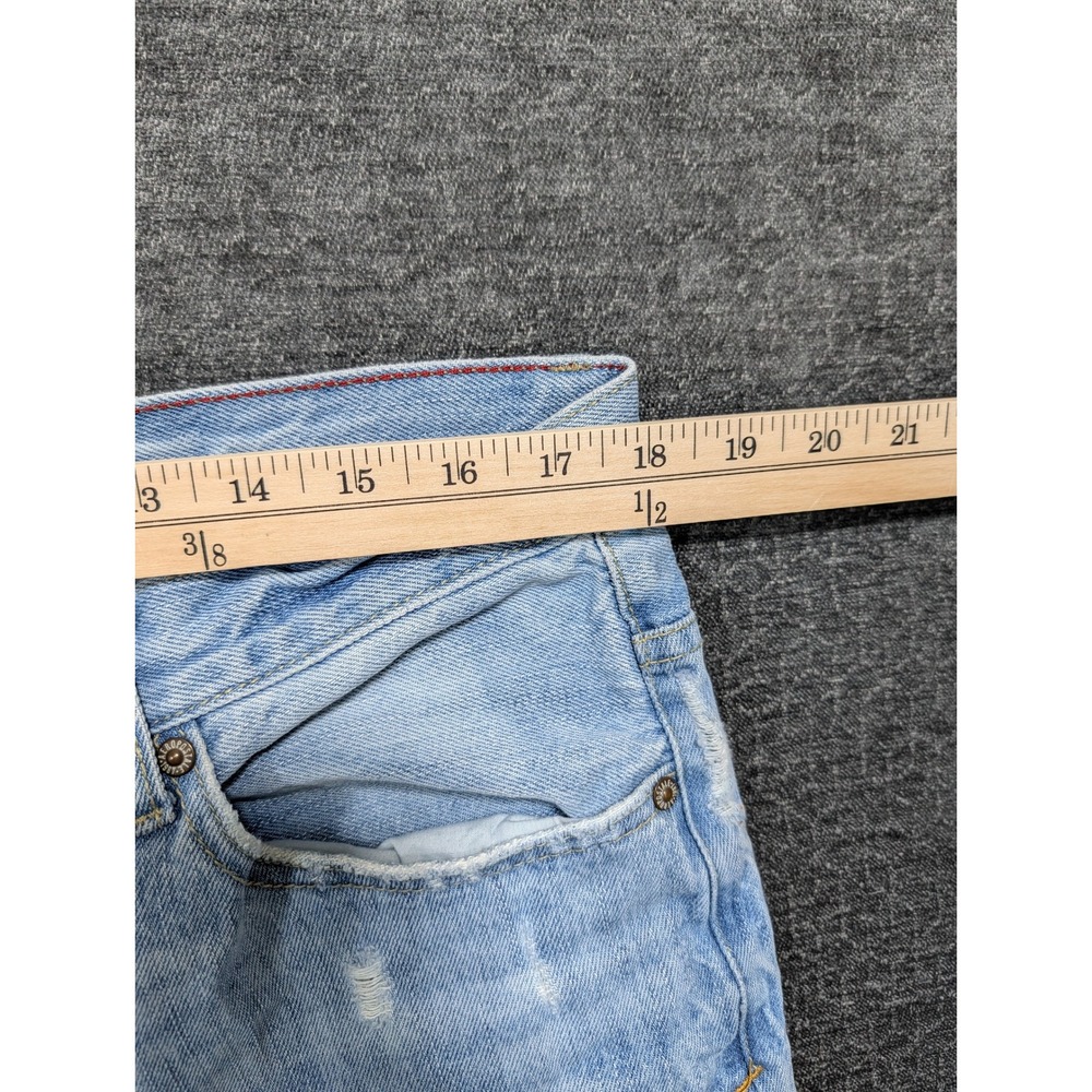 Aeropostale Benton Original Bootcut Jeans Mens 35x27 Light Wash Distressed Blue - Picture 4 of 9